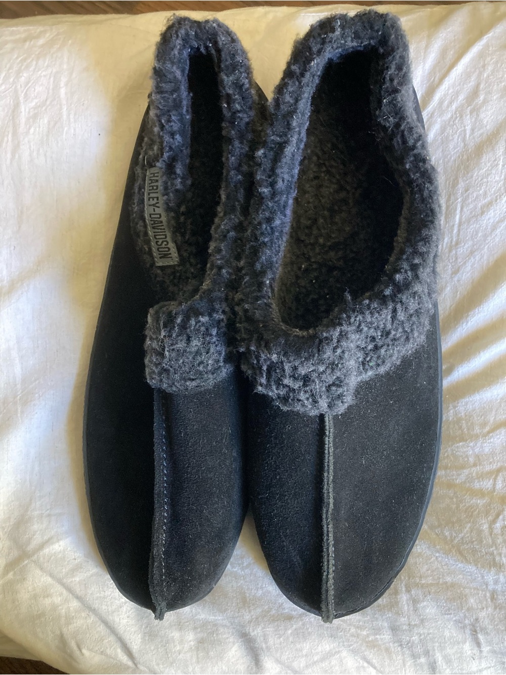 Harley-Davidson Black and Dark Gray 13M Slippers